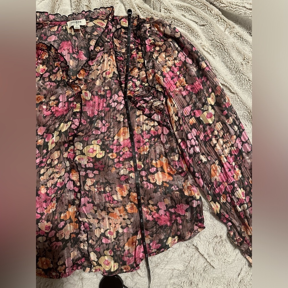 Umgee Women's Floral Ruffle Top - Picture 6 of 8